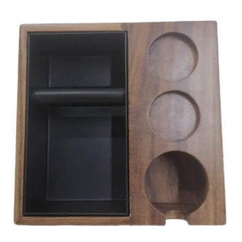 Wooden Trio Coffee Tamper Station and Knock Box